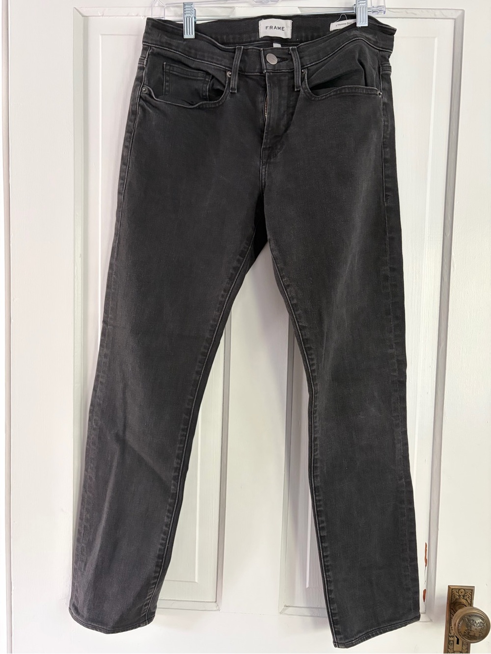 Frame Denim Black Straight-Leg Women's Jeans Le Homme 30